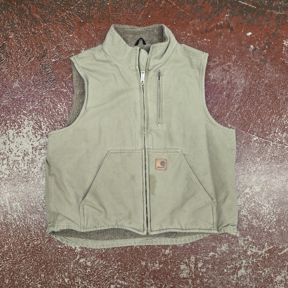 Beige Sleeveless Vest with Pocket